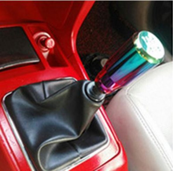 Üniversal Metal Spor Görünümlü Vites Topuzu Aparatlı Bukalemun Neo Krom Alüminyum Alaşım Manuel Yarış Vites Kolu - 2