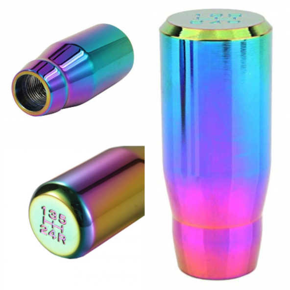 Üniversal Metal Spor Görünümlü Vites Topuzu Aparatlı Bukalemun Neo Krom Alüminyum Alaşım Manuel Yarış Vites Kolu - 3