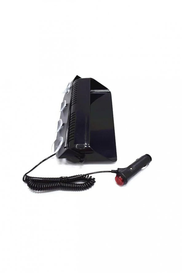 S6 Cam İçi Vantuzlu Polis Çakar 6 Ledli Kırmızı Mavi 12 Mod Çakmaklık Girişli - Resim 6