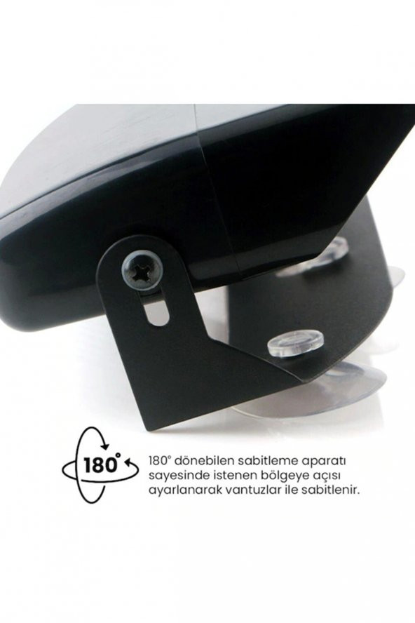 S6 Cam İçi Vantuzlu Polis Çakar 6 Ledli Kırmızı Mavi 12 Mod Çakmaklık Girişli - Resim 7