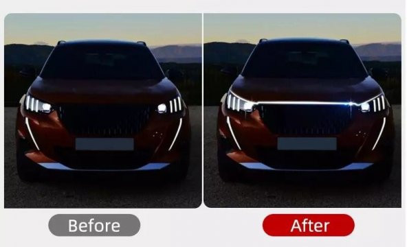 DRL Ön Kaput Gündüz Ledi App ve Kumanda Kontrol 1.5 Metre RGB Led Şerit Golf 8 Dizayn - 6