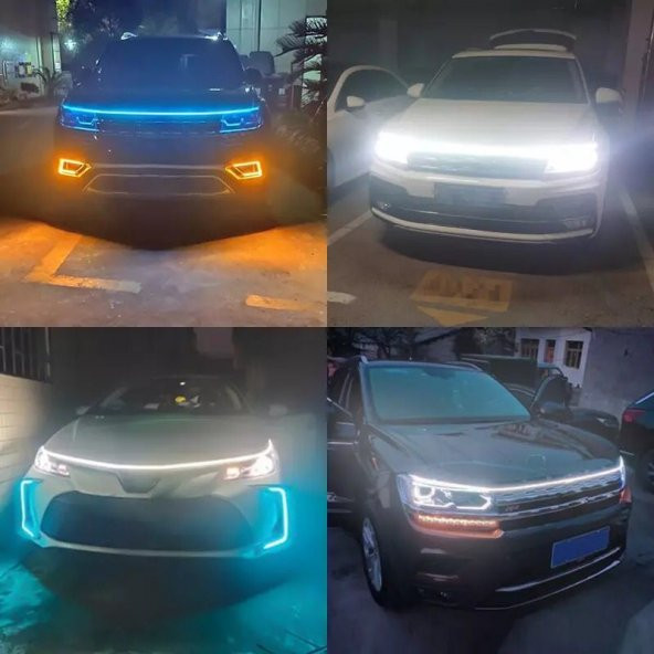 DRL Ön Kaput Gündüz Ledi App ve Kumanda Kontrol 1.5 Metre RGB Led Şerit Golf 8 Dizayn - 7