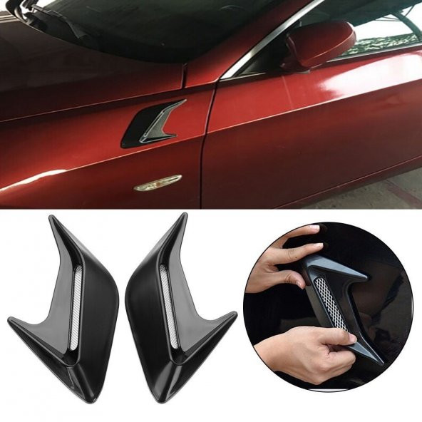 Üniversal Piano Black Kaput Çamurluk Venti Izgarası Sağ Sol 2 Adet Mini Scoop - 6