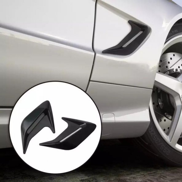 Üniversal Piano Black Kaput Çamurluk Venti Izgarası Sağ Sol 2 Adet Mini Scoop - 7