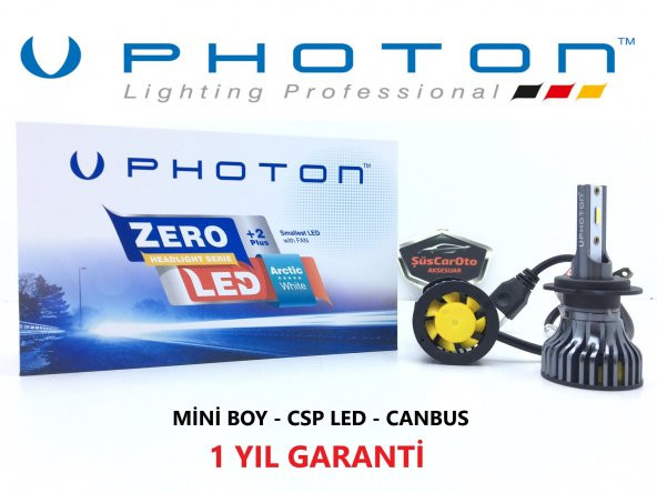 Photon Zero +2 Plus Yeni Nesil Mini CSP Led Xenon Şimşek Etkili Soğutuculu Slim Zenon 6000K H4