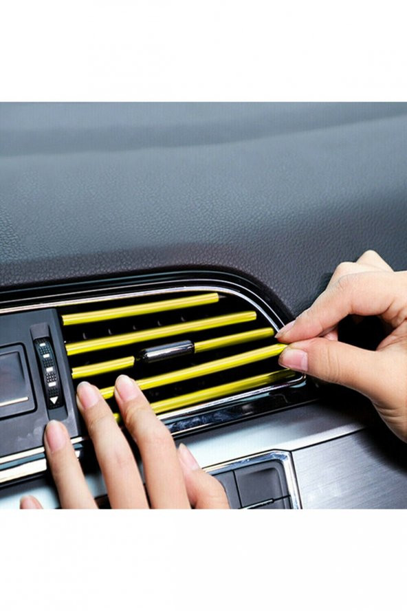 Araç İçi Klima Havalandırma Izgarası Dekoratif Şerit Trim Seti Gold - 4