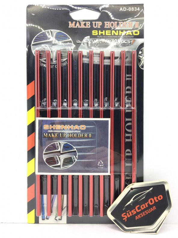 Araç İçi Klima Havalandırma Izgarası Dekoratif Şerit Trim Seti Kırmızı - 8