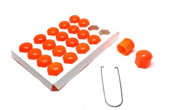 Düz Bijon Kapağı Sökme Aparatlı 20 li Set 17 mm-19 mm Turuncu