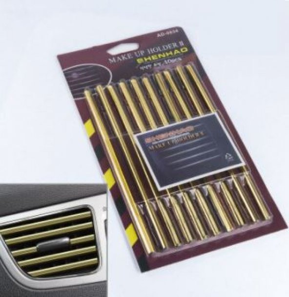 Araç İçi Klima Havalandırma Izgarası Dekoratif Şerit Trim Seti Gold - 6