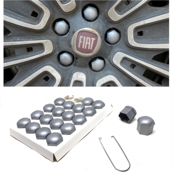 Düz Bijon Kapağı Sökme Aparatlı 20 li Set 17 mm-19 mm GRİ