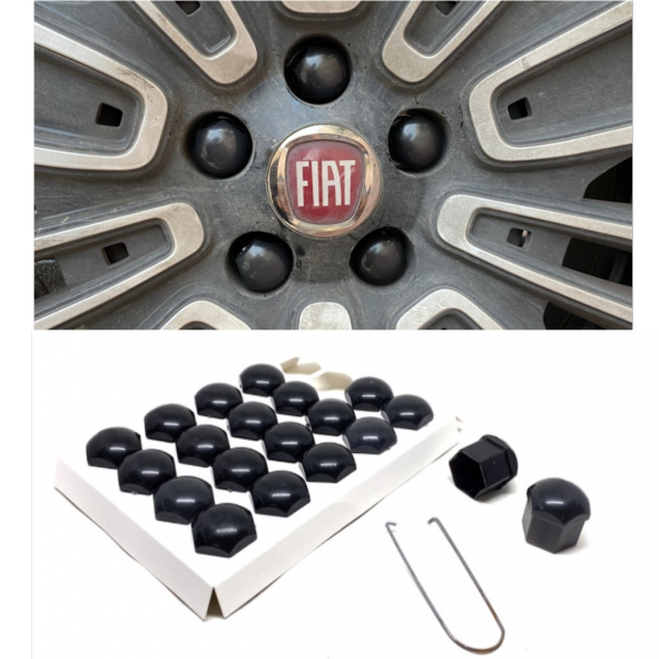 Düz Bijon Kapağı Sökme Aparatlı 20 li Set 17 mm-19 mm SİYAH