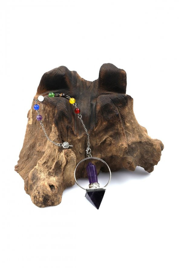 Ametist - Çakra Doğal Taş Pandül - Resim 2