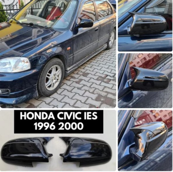 Honda Civic İES EK 1996-2000 Batman Yarasa Ayna Kapağı Piano Black ABS Plastik - 2