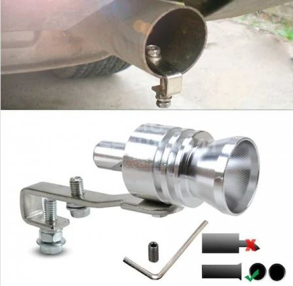 Üniversal Egzoz Islık Aparatı Egzoz Ucu Turbo Sesi Large 29 mm KROM - 2