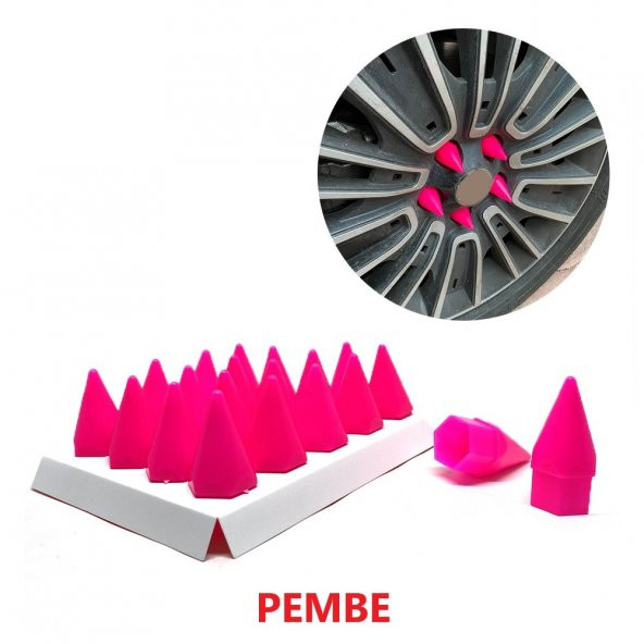 Sivri Mermi Bijon Kapağı Sökme Aparatlı 20 li Set 17 mm-19 mm PEMBE