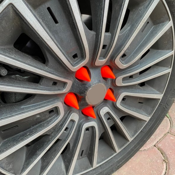 Sivri Mermi Bijon Kapağı Sökme Aparatlı 20 li Set 17 mm-19 mm TURUNCU - 2