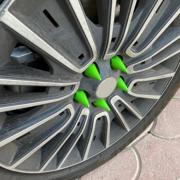 Sivri Mermi Bijon Kapağı Sökme Aparatlı 20 li Set 17 mm-19 mm YEŞİL - 2