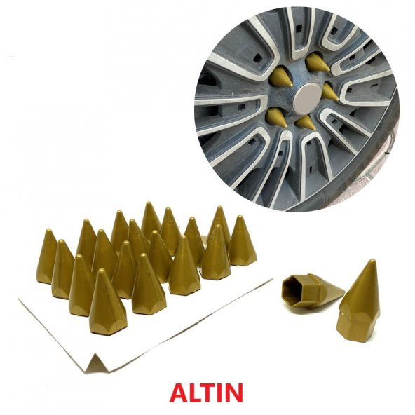 Sivri Mermi Bijon Kapağı Sökme Aparatlı 20 li Set 17 mm-19 mm ALTIN