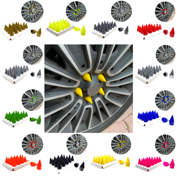 Sivri Mermi Bijon Kapağı Sökme Aparatlı 20 li Set 17 mm-19 mm