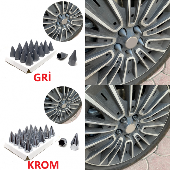 Sivri Mermi Bijon Kapağı Sökme Aparatlı 20 li Set 17 mm-19 mm - 3