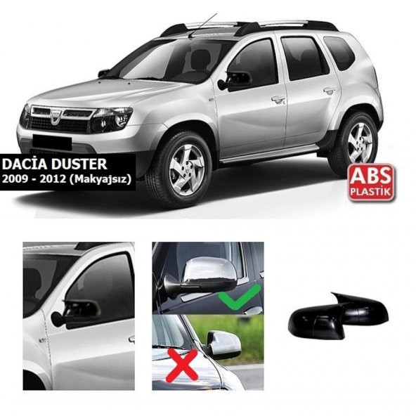 Dacia Duster 2009-2012 Makyajsız Batman Yarasa Ayna Kapağı Piano Black ABS Plastik ürün görseli