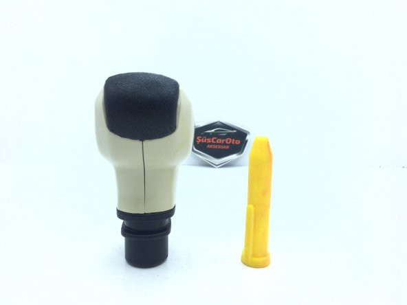 Her Araca Uyumlu Üniversal Spor Görünümlü Vites Topuzu Aparatlı BEJ - 2