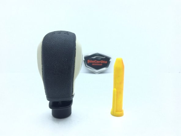 Her Araca Uyumlu Üniversal Spor Görünümlü Vites Topuzu Aparatlı BEJ - 3