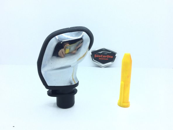 Her Araca Uyumlu Üniversal Spor Görünümlü Vites Topuzu Aparatlı KROM - 5