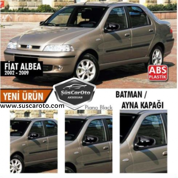 Fiat Albea 2002-2009 Batman Yarasa Ayna Kapağı Piano Black ABS Plastik ürün görseli 1