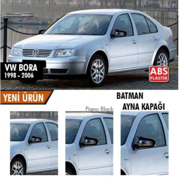 Vw Bora 1998-2006 Batman Yarasa Ayna Kapağı Piano Black ABS Plastik ürün görseli 1