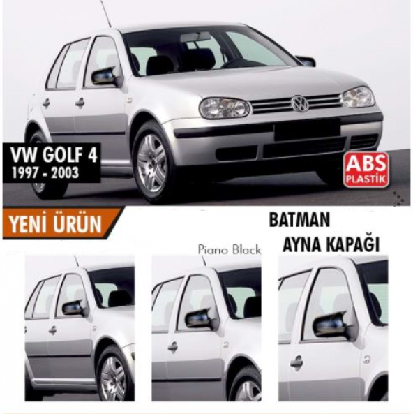 Vw Golf 4 1997-2003 Batman Yarasa Ayna Kapağı Piano Black ABS Plastik