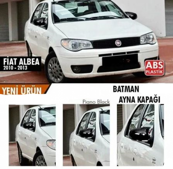 Fiat Albea 2010-2013 Batman Yarasa Ayna Kapağı Piano Black ABS Plastik