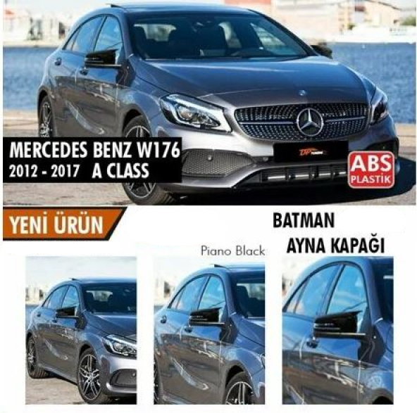 Mercedes Benz W176 2012-2018 Batman Yarasa Ayna Kapağı Piano Black ABS Plastik ürün görseli