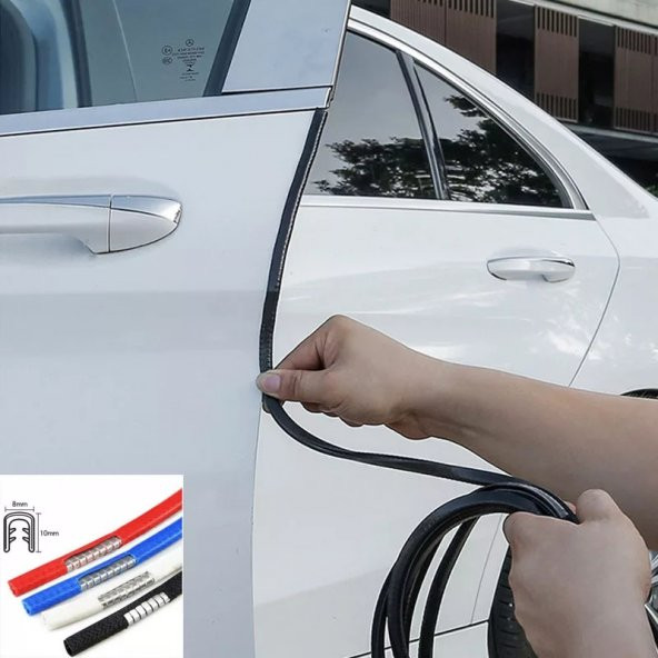 Araç Kapı Koruma Fitili Çarpma Çizik Önleyici Fitil U Tip Gri 5 Metre - 2