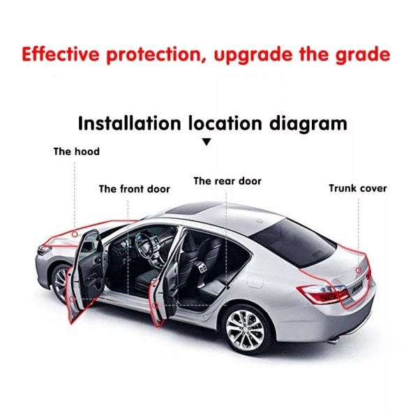 Araç Kapı Koruma Fitili Çarpma Çizik Önleyici Fitil U Tip Gri 5 Metre - 4