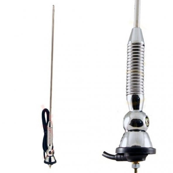 PMX Üniversal Yaylı Anten Gömme Nikel Krom Çamurluk Anteni Uzayabilen - 2