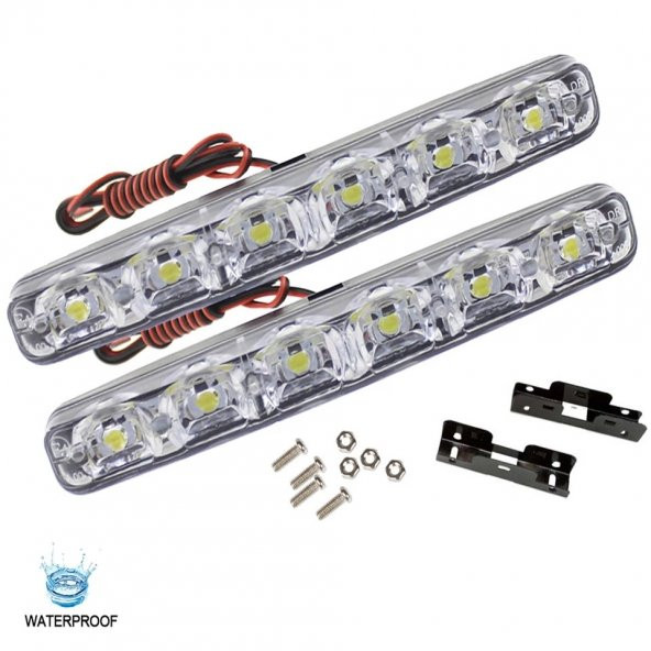 6 Ledli Gündüz Farı Gündüz Ledi DRL Led Lamba 18W Su Geçirmez - 4
