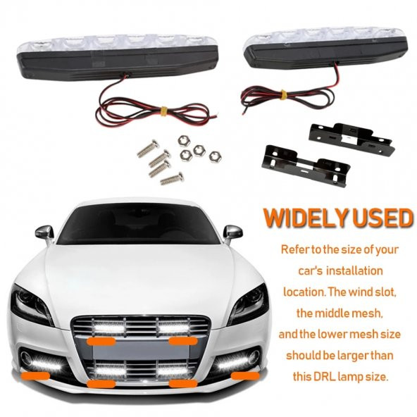 6 Ledli Gündüz Farı Gündüz Ledi DRL Led Lamba 18W Su Geçirmez - 5