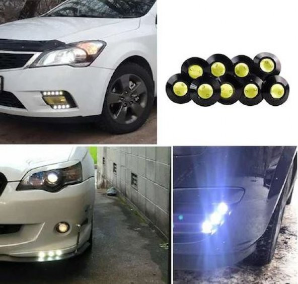Ayna Altı Kartal Göz Led Eye Gündüz Farı Buz Mavi-Turuncu-Beyaz Çift - 2