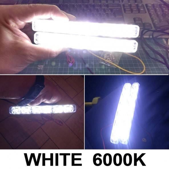 6 Ledli Gündüz Farı Gündüz Ledi DRL Led Lamba 18W Su Geçirmez - 10