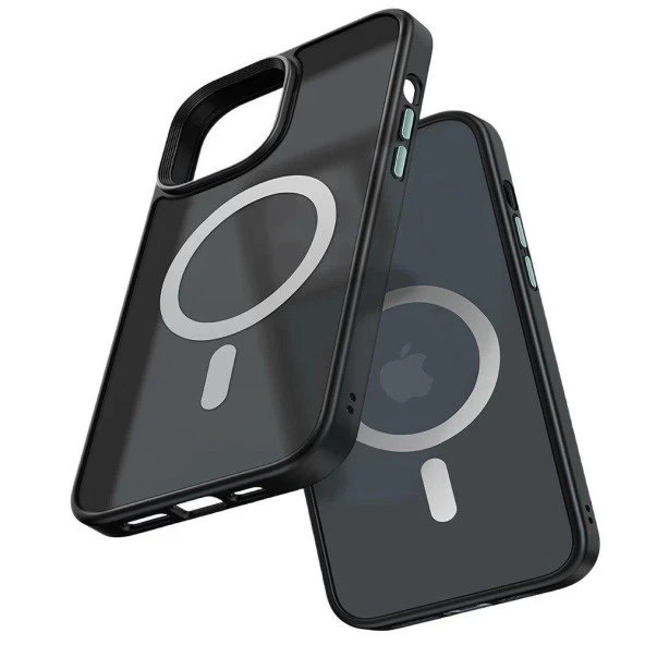 Mcdodo İphone 12 Pro Max Uyumlu Siyah Mat Magsafe Kılıf PC-2675
