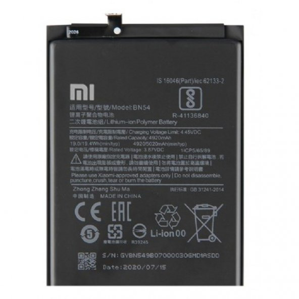 Kdr Xiaomi Redmi 10X BN54 BN4S Batarya Pil