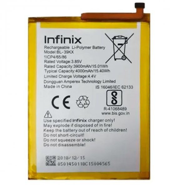 KDR Infinix S4 BL39KX X626 Batarya Pil