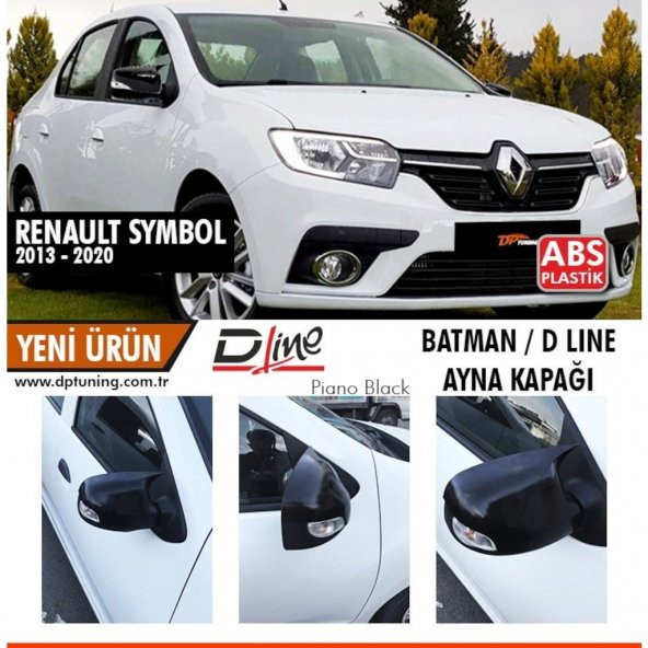 Renault Symbol 2013-2020 Batman Yarasa Ayna Kapağı Piano Black ABS Plastik