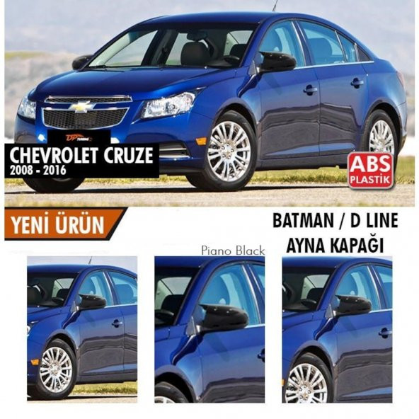 Chevrolet Cruze 2008-2016 Batman Yarasa Ayna Kapağı Piano Black ABS Plastik