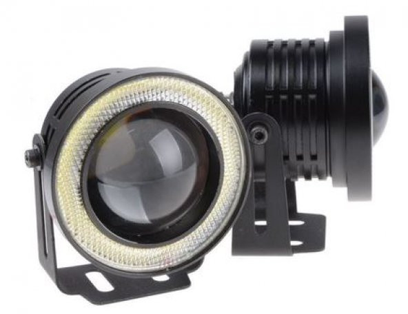 Üniversal Mercekli Angel Sis Farı Metal Su Geçirmez 76 mm Sarı Halkalı Angel Eyes - 4