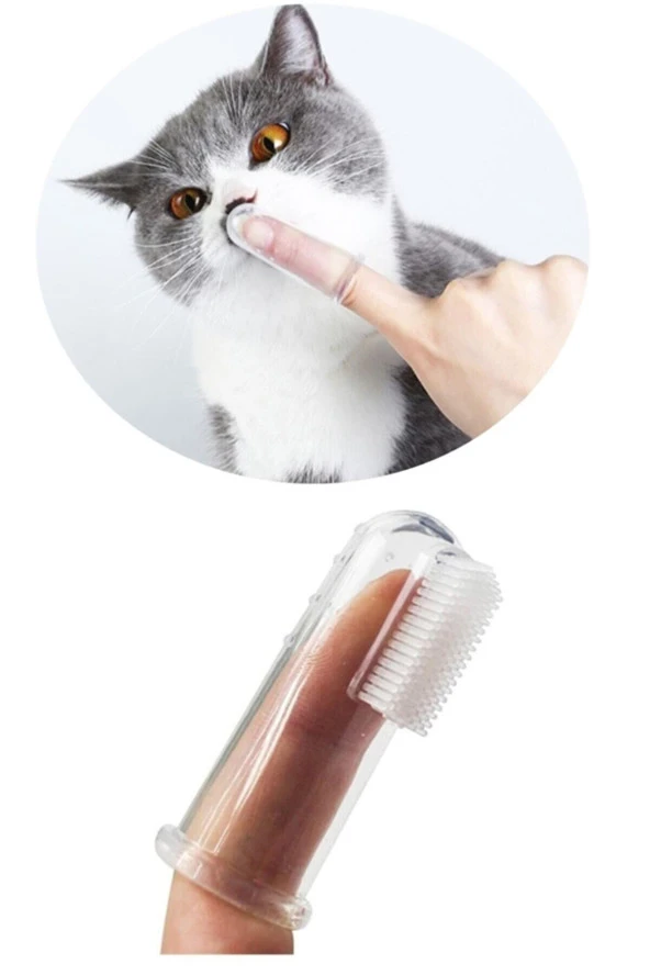 Kedi Köpek  Parmak Diş Fırçası Slikon Evcil Hayvan Diş Fırçası Yumuşak Tartar Diş Kaşıyıcı