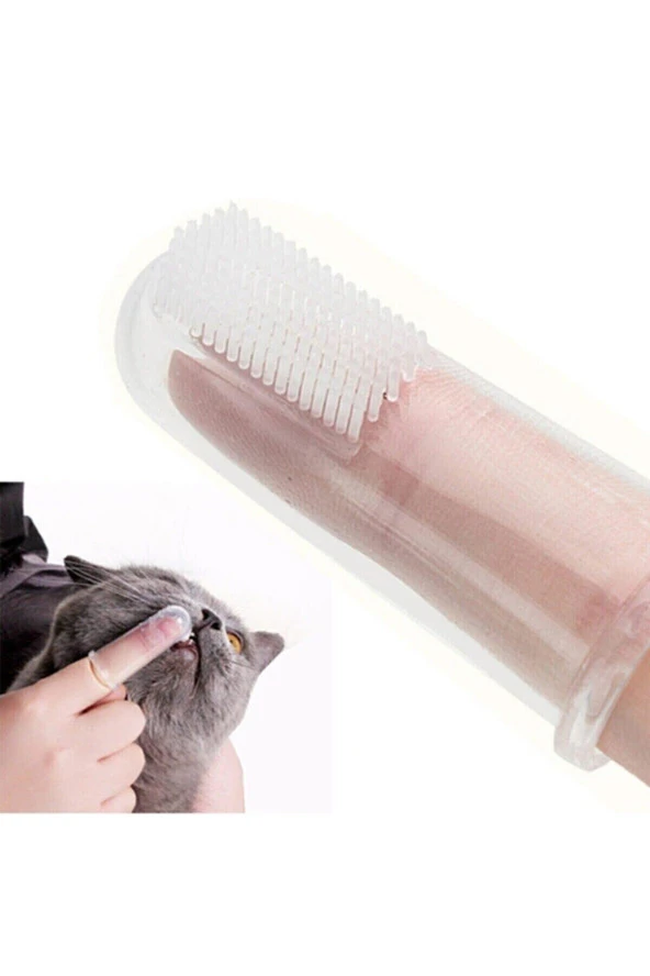 Kedi Köpek  Parmak Diş Fırçası Slikon Evcil Hayvan Diş Fırçası Yumuşak Tartar Diş Kaşıyıcı - 3