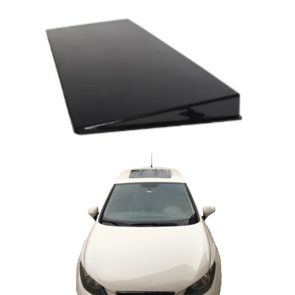 Parlak Siyah Yalancı Çakma Sahte Sunroof Tavan Rüzgarlığı Arkası Kapalı