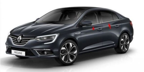 Renault Megane 4 Sedan 2016 ve Sonrası Krom Cam Çıtası 6 Parça - 3